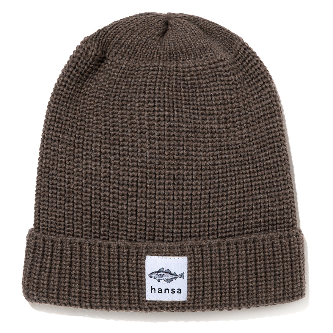 Czapka big fish beanie (XL) Hansa Wear z wełny merino  SZAROBRĄZOWA - TAUPE