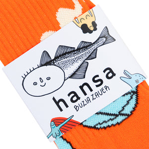 Skarpety w Syreny - Hansa Wear x Buzia Zauer – POMARAŃCZOWE – Hansa Wear