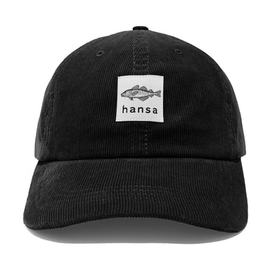 Sztruksowa czapka z daszkiem Hansa Wear CZARNA