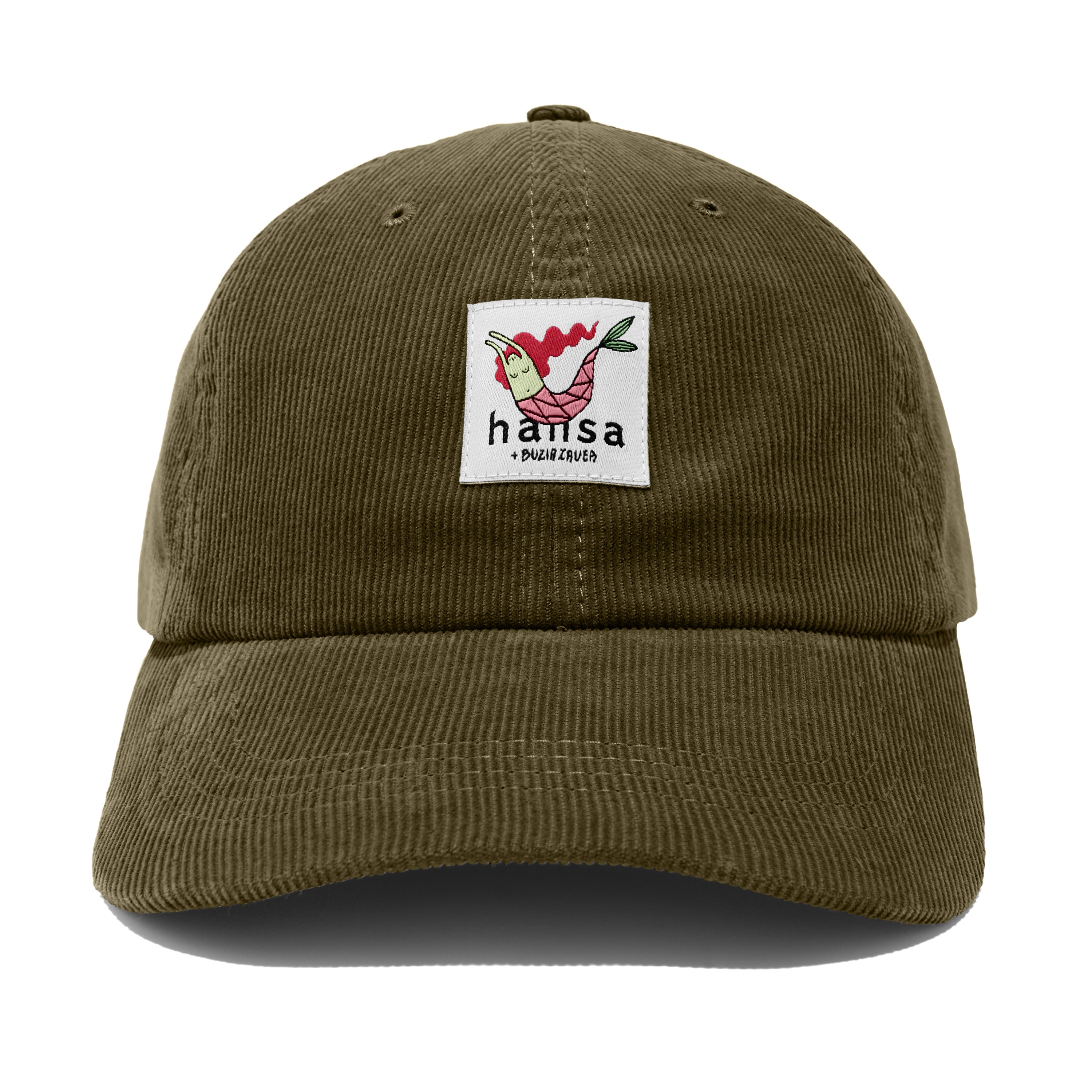 Sztruksowa czapka z daszkiem Hansa Wear x Buzia Zauer - KAKI