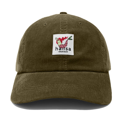Sztruksowa czapka z daszkiem Hansa Wear x Buzia Zauer - KAKI