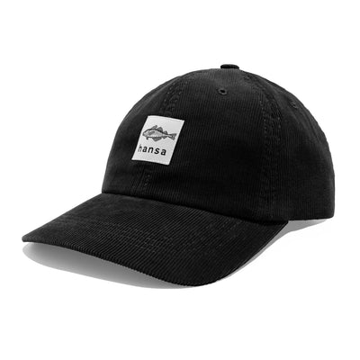 Sztruksowa czapka z daszkiem Hansa Wear CZARNA