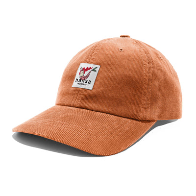 Sztruksowa czapka z daszkiem Hansa Wear x Buzia Zauer - TERAKOTA
