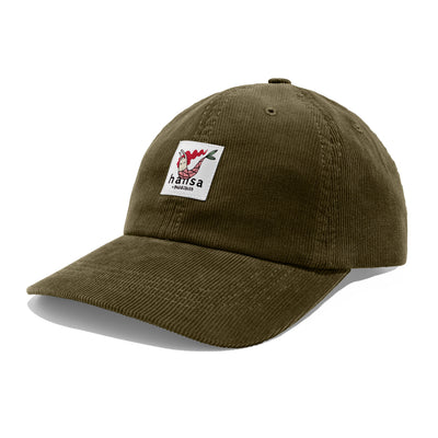 Sztruksowa czapka z daszkiem Hansa Wear x Buzia Zauer - KAKI