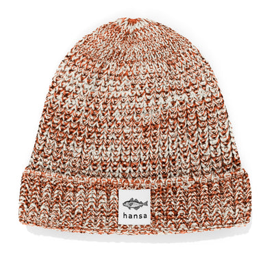 Czapka beanie Hansa Wear z wełny merino kolor MELANŻ BEŻ i MIEDŹ