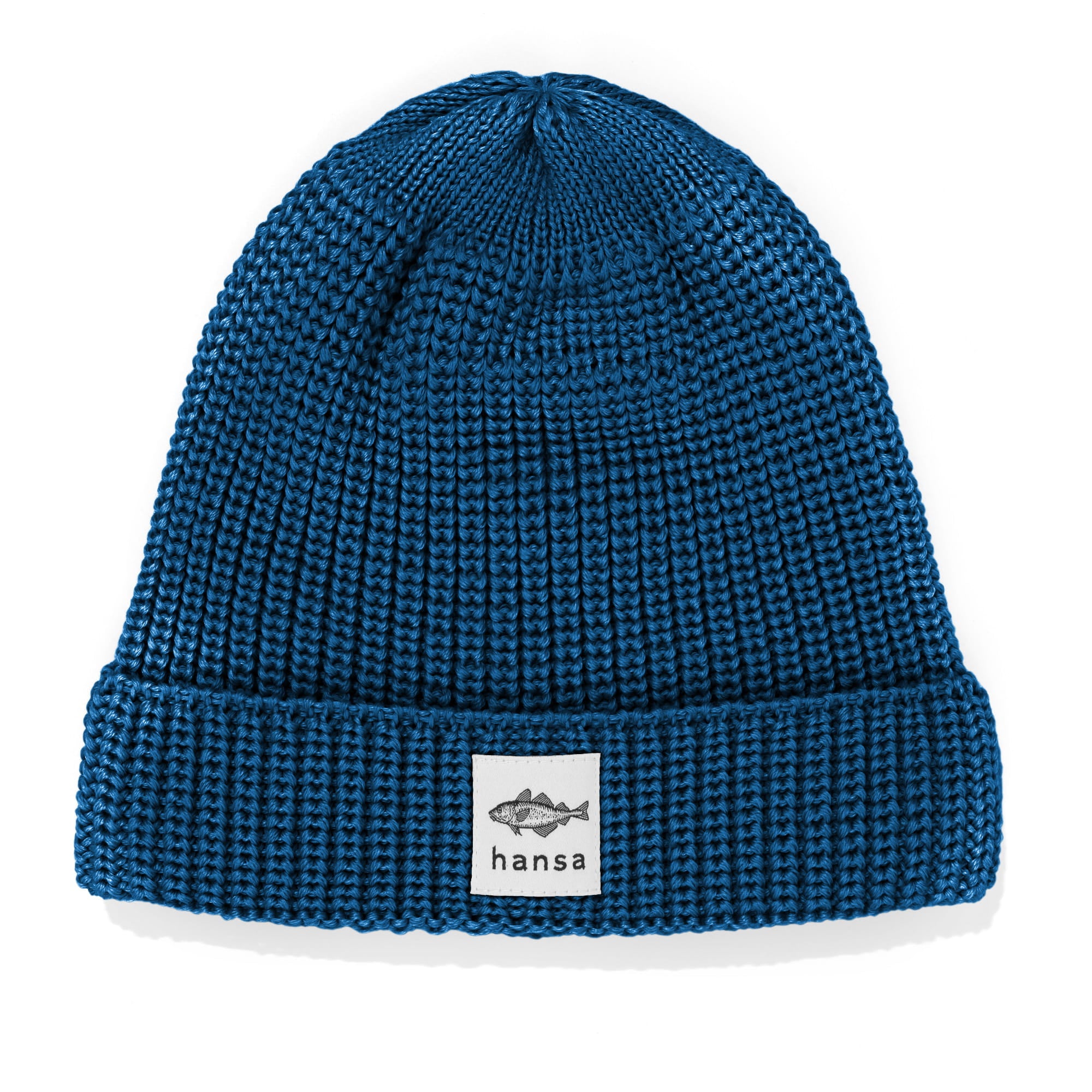 Czapka beanie Hansa Wear z wełny merino kolor MORSKI