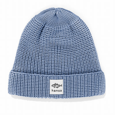 Czapka beanie Hansa Wear z wełny merino kolor NIEWIELKI BŁĘKIT