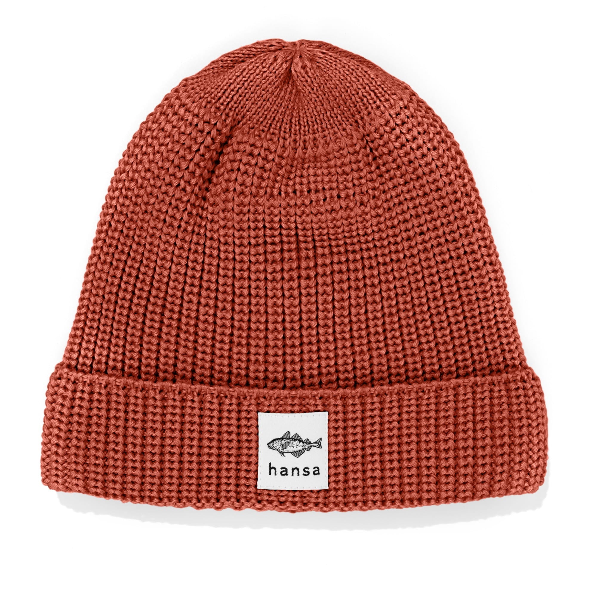 Czapka beanie Hansa Wear z wełny merino kolor MIEDZIANY