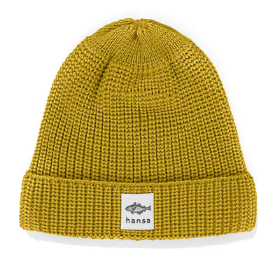 Czapka beanie Hansa Wear z wełny merino OLIWKOWY