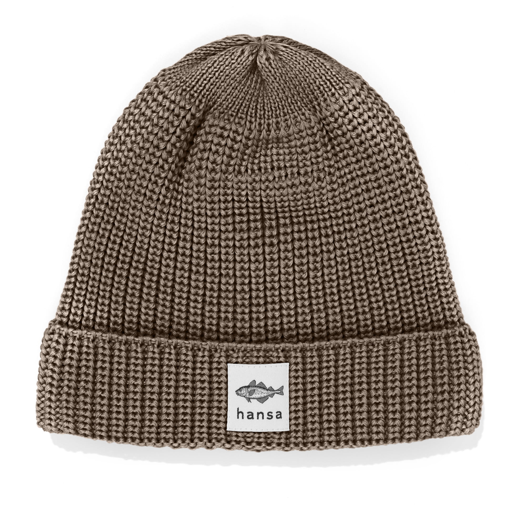 Czapka beanie Hansa Wear z wełny merino kolor TAUPE/SZAROBRĄZOWY