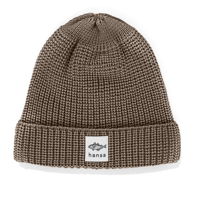 Czapka beanie Hansa Wear z wełny merino kolor TAUPE/SZAROBRĄZOWY