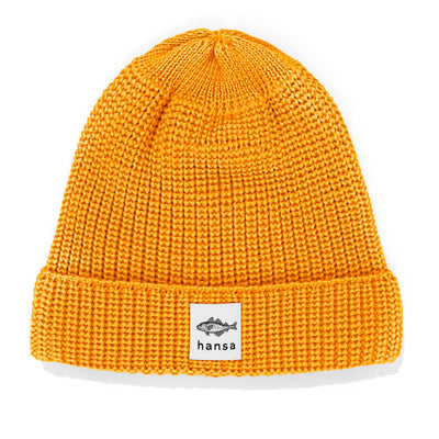 Czapka beanie Hansa Wear z wełny merino kolor POMARAŃCZOWY