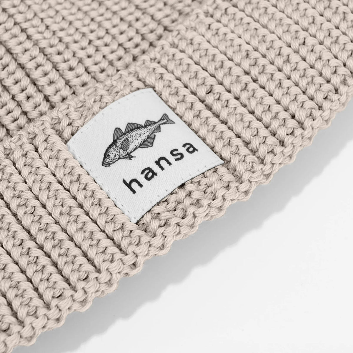 Czapka big fish beanie (XL) Hansa Wear z wełny merino kolor BEŻOWY – Hansa Wear
