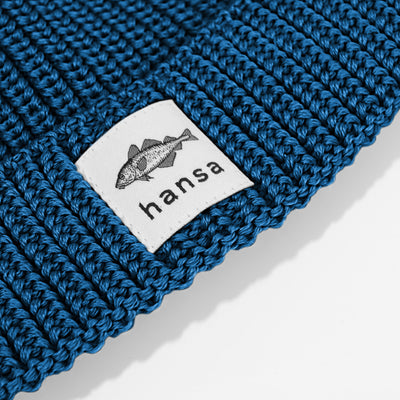 Big Fish Beanie (XL) Merino Wool Hansa Wear — Navy Blue