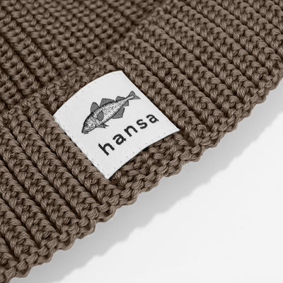 Czapka beanie Hansa Wear z wełny merino kolor TAUPE/SZAROBRĄZOWY