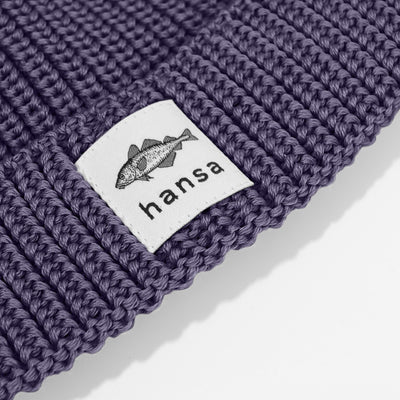Czapka beanie Hansa Wear z wełny merino kolor AMETYST