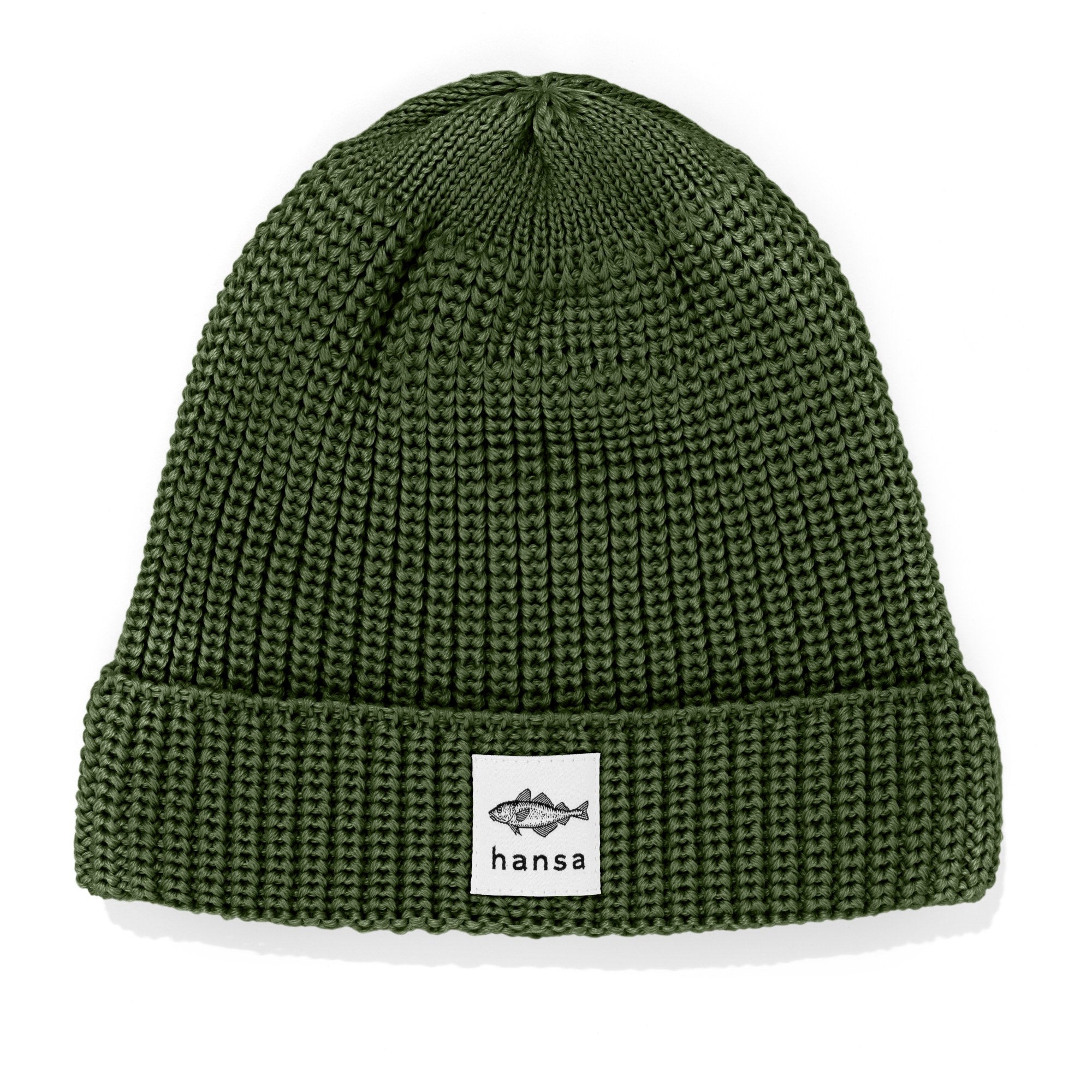 Czapka beanie Hansa Wear z wełny merino kolor ZIELEŃ MCHU