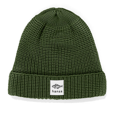 Czapka beanie Hansa Wear z wełny merino kolor ZIELEŃ MCHU