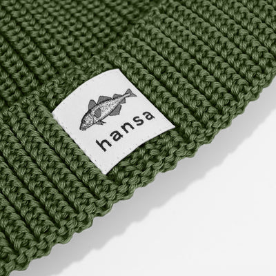 Czapka big fish beanie (XL) Hansa Wear z wełny merino ZIELEŃ MCHU