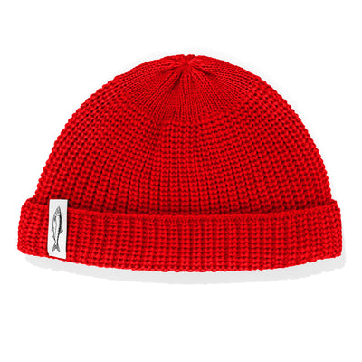 Czapka dokerka Hansa Wear z wełny merino kolor CZERWONY
