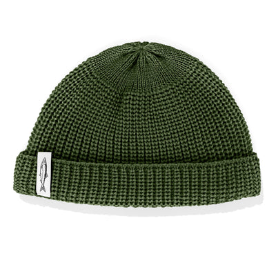 Czapka dokerka Hansa Wear z wełny merino kolor ZIELEŃ MCHU