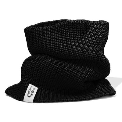 Szalik Hansa Wear typu komin z wełny merino CZARNY