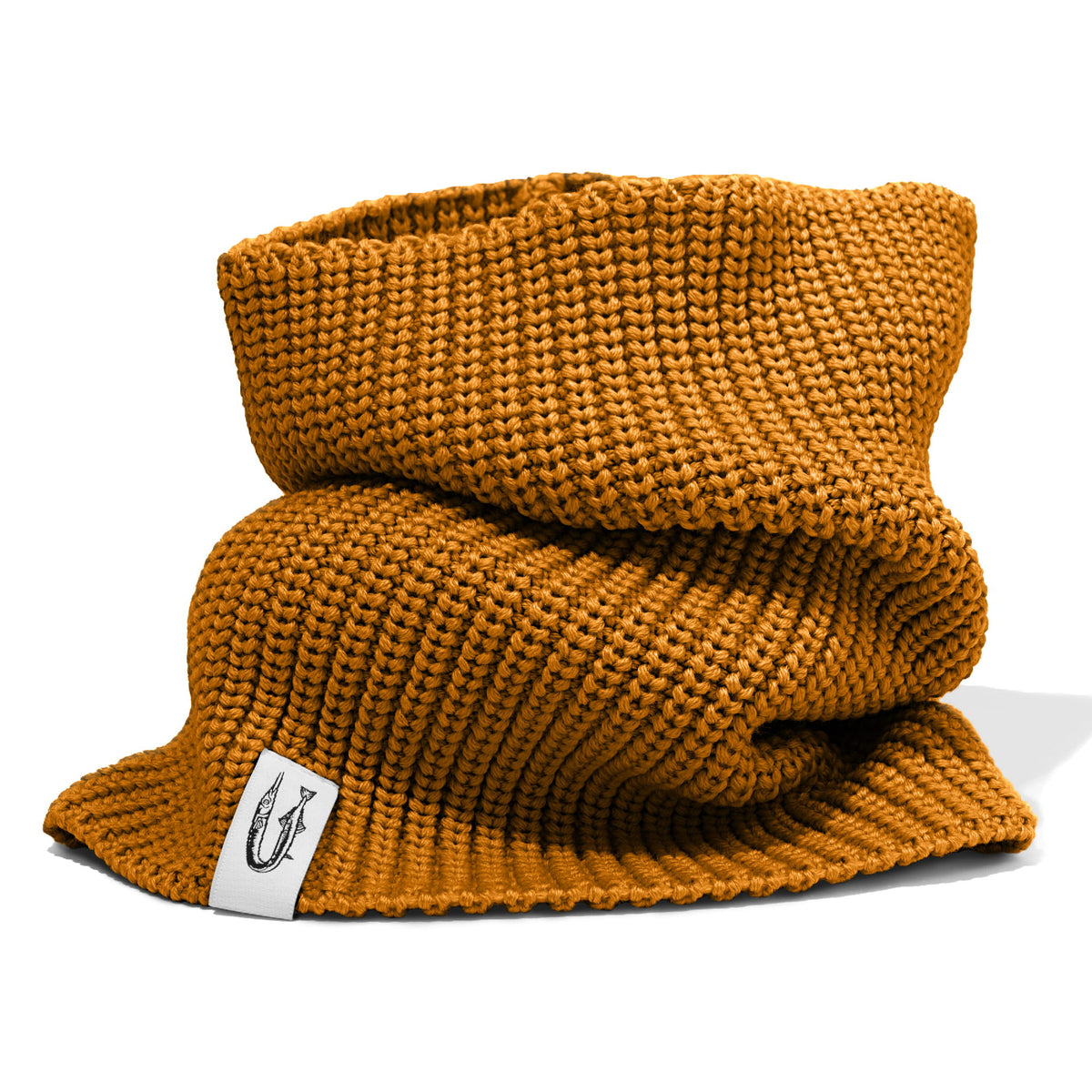 Szalik Hansa Wear typu komin z wełny merino kolor MUSZTARDA