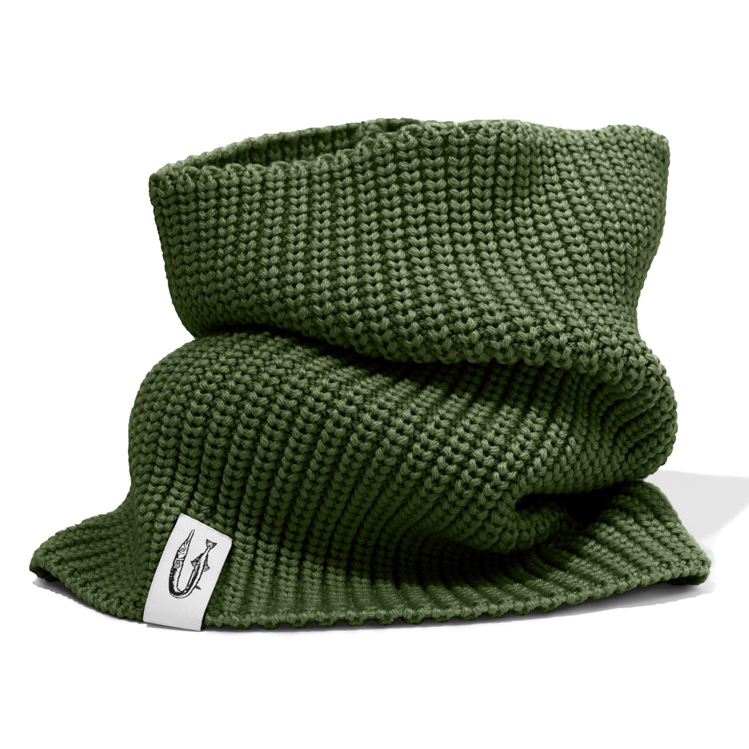 Szalik Hansa Wear typu komin z wełny merino kolor ZIELEŃ MCHU
