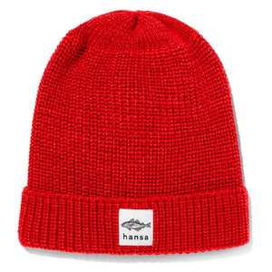 Czapka big fish beanie (XL) Hansa Wear z wełny merino kolor CZERWONY – Hansa Wear