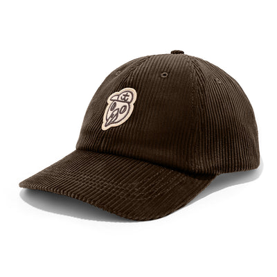 Sztruksowa czapka z daszkiem Hansa Wear x Lidka MBL- kolor: BRĄZ, gruby sztruks