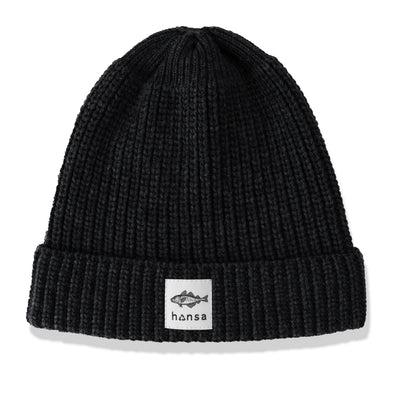 Czapka beanie Hansa Wear z wełny z recyklingu CZARNY