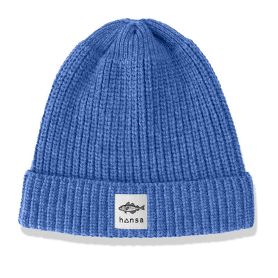 Czapka beanie Hansa Wear z wełny z recyklingu BŁĘKITNY
