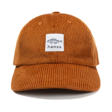 Hansa Wear - Sztruksowa czapka z daszkiem - kolor: siena, gruby sztruks