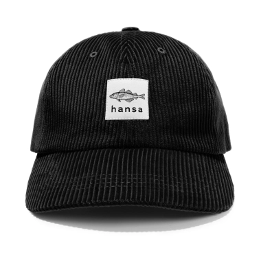 Hansa Wear - Sztruksowa czapka z daszkiem - kolor: czarny, gruby sztruks 