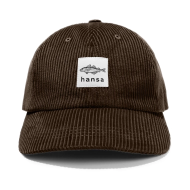 Hansa Wear - Sztruksowa czapka z daszkiem - kolor: brązowy, gruby sztruks 