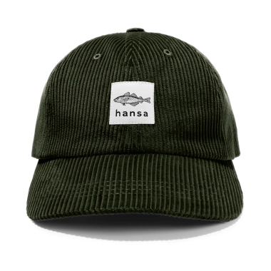 Hansa Wear - Sztruksowa czapka z daszkiem - kolor: zgniła zieleń, gruby sztruks
