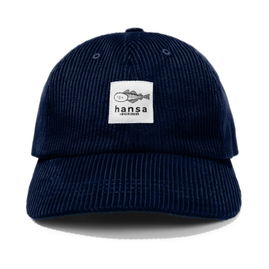 Hansa Wear x Buzia Zauer - Sztruksowa czapka z daszkiem - kolor: navy, gruby sztruks