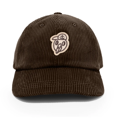 Sztruksowa czapka z daszkiem Hansa Wear x Lidka MBL- kolor: BRĄZ, gruby sztruks